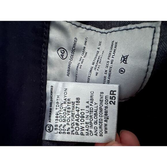 AG Adriano Goldschmied Coated Legging Ankle Jeans Womens 25R Navy Skinny Wax - Picture 3 of 6